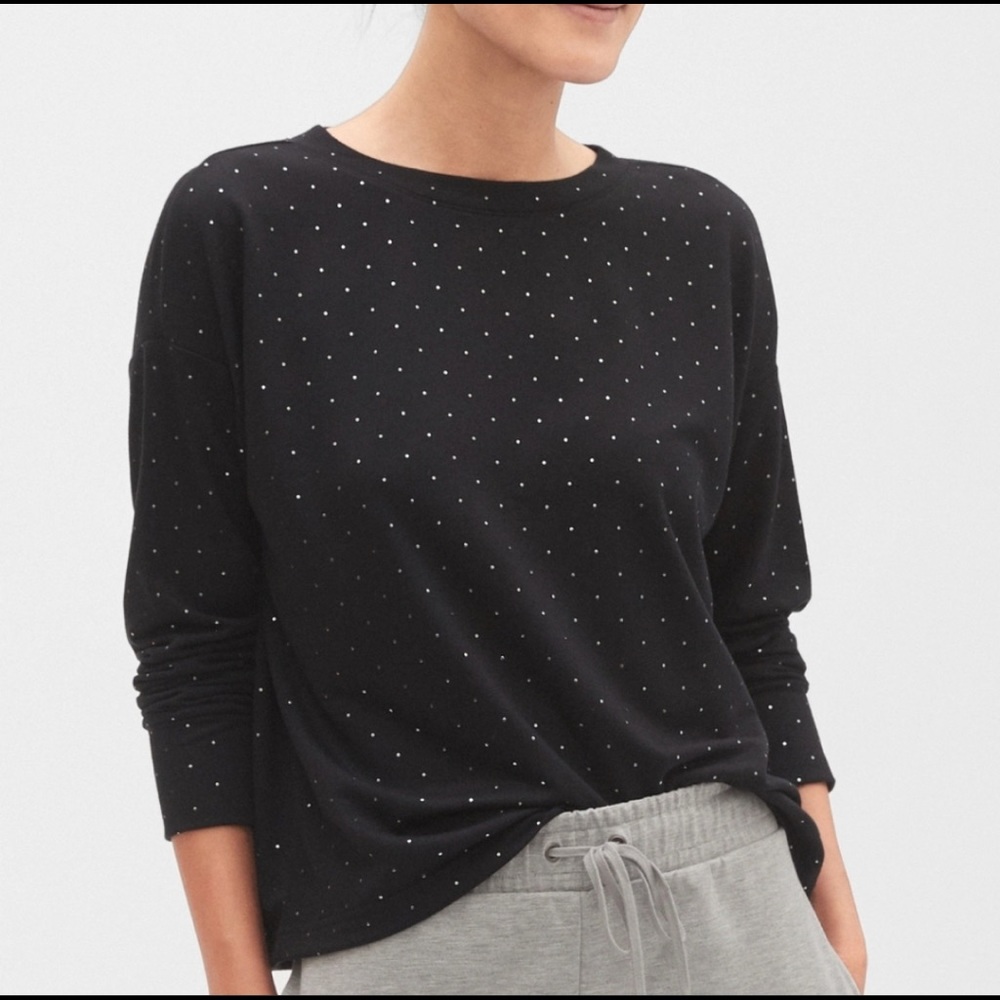 Like new! Black foil dot sweatshirt. Banana Republic.